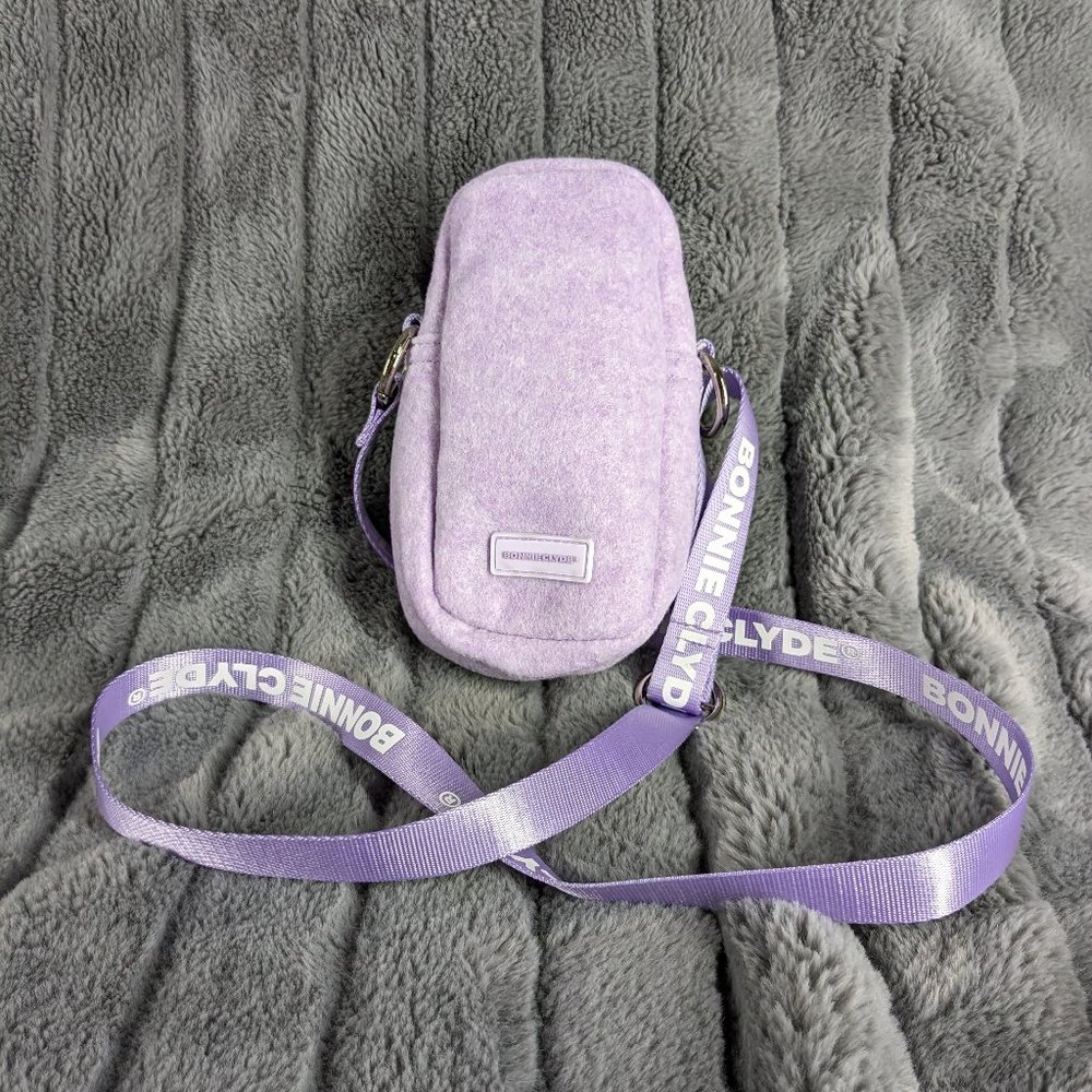 Bonnie Clyde Small Lilac Lavender Soft Felt Crossbody Bag Purse